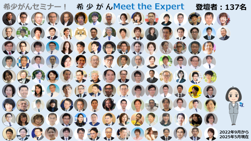 希少がんセミナー！希少がんMeet the Expert 登壇者:137名（2022年9月～2025年5月現在）